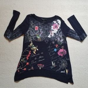 Desigual Tops - Desigual navy long sleeve printed blouse size S Desigual Tops - Desigual navy long sleeve printed blouse size S